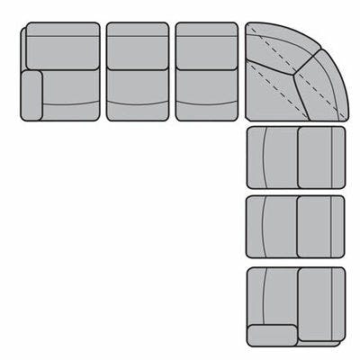 Layout F: Five Piece Reclining Sectional 134" x 134"